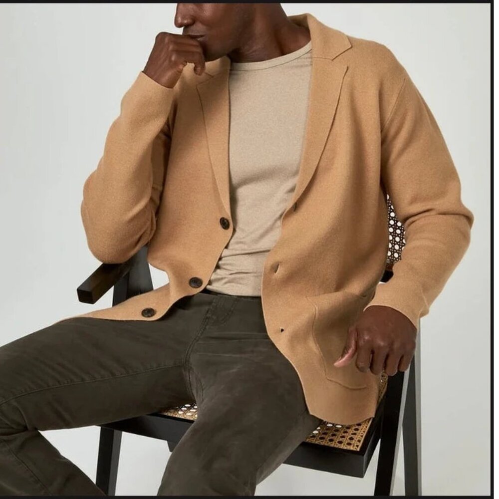 nwt $212.00 TAGS 7DIAMONDS brighton cardigan shawl sweater s mens